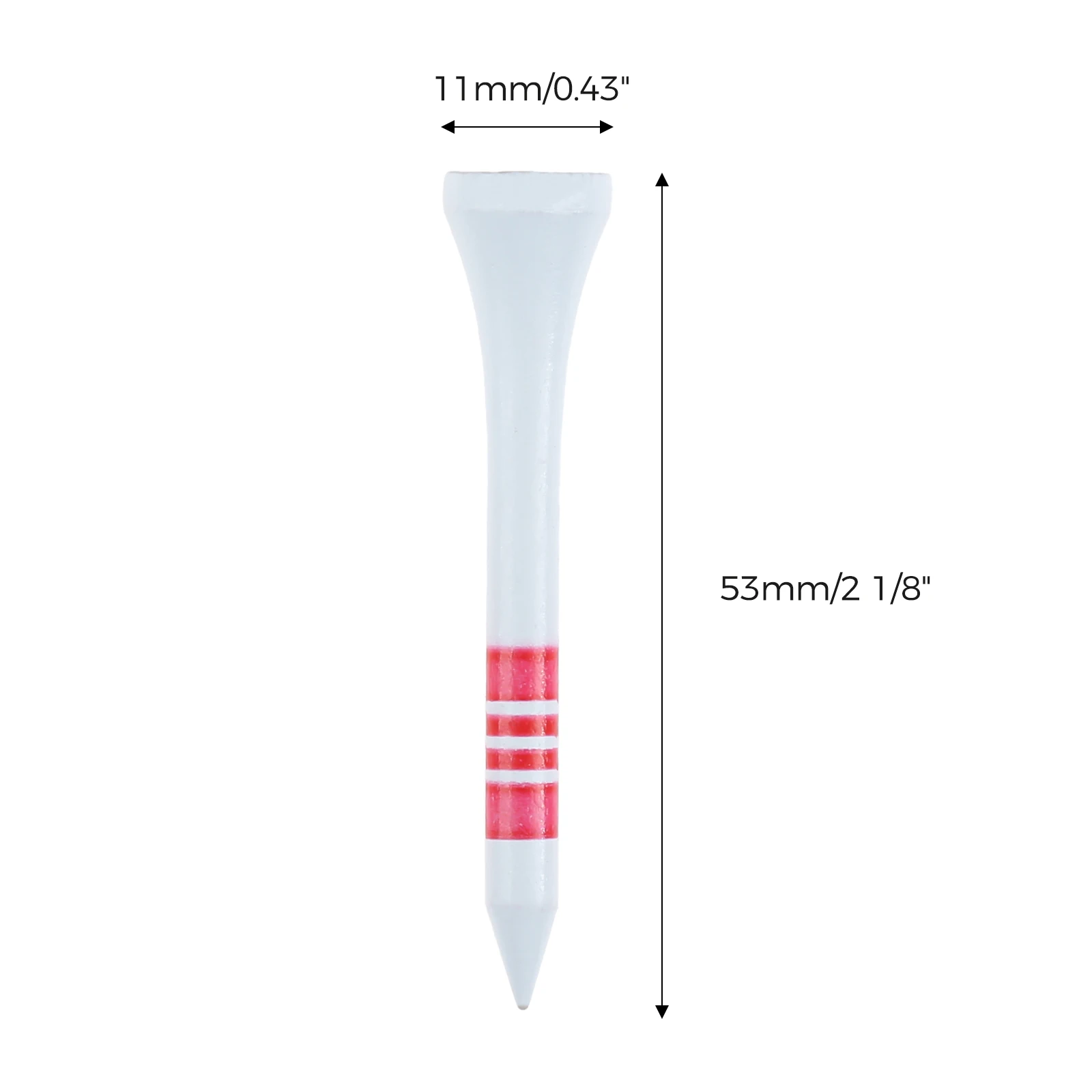 100Pcs 53mm/69mm/83mm Golf Tees 3 Sizes Golf Practice Supplies Wooden Golf Ball Holder With Stripe Golf Accessories
