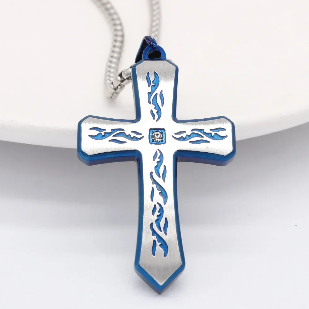 

Personality Cross Stainless Steel Pendant Men's Necklace Chains