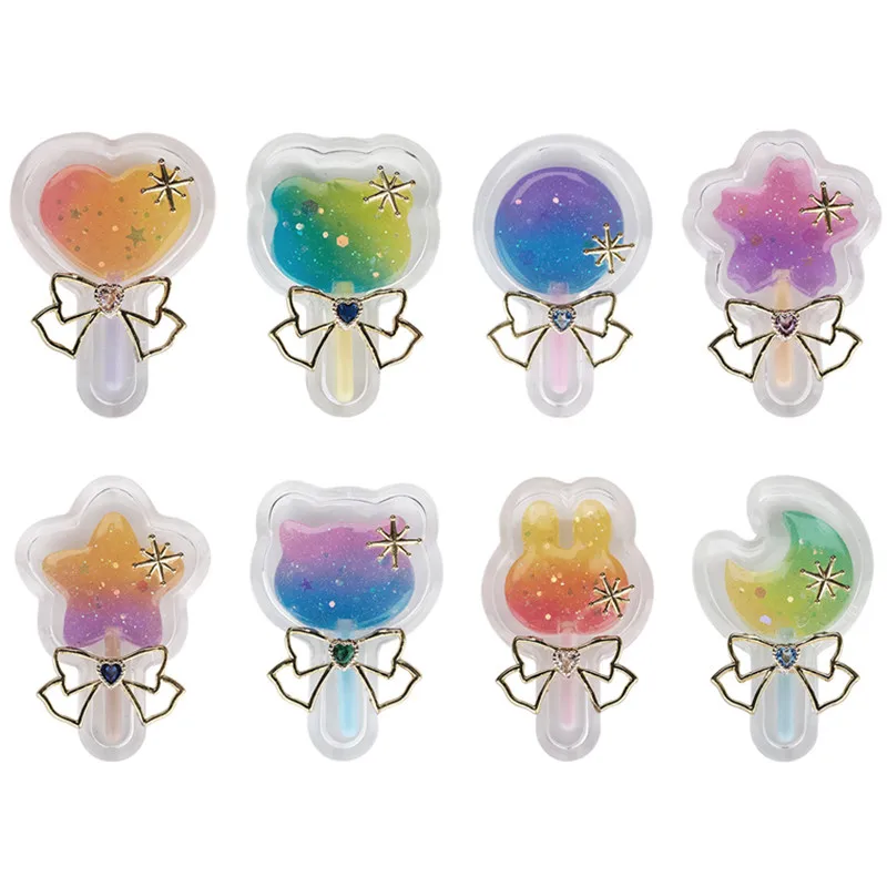 UV Glue Quicksand Lollipop Crystal Epoxy Resin Mold DIY Love Rabbit Pentagram Quicksand Silicone Mold