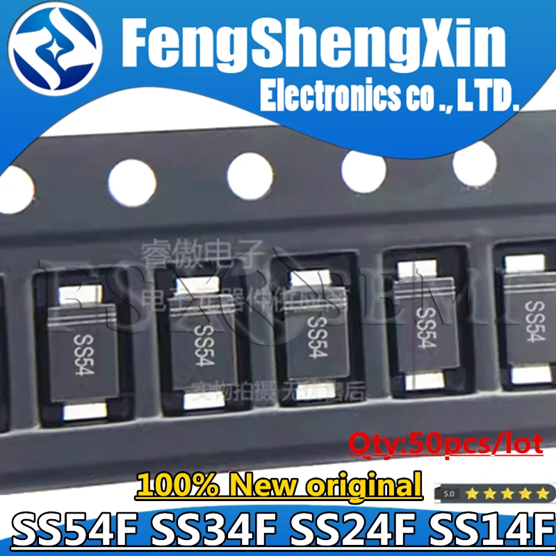 50pcs SS54F SS34F SS24F SS14F SMAF Ultra-thin Patch Schottky Diodes