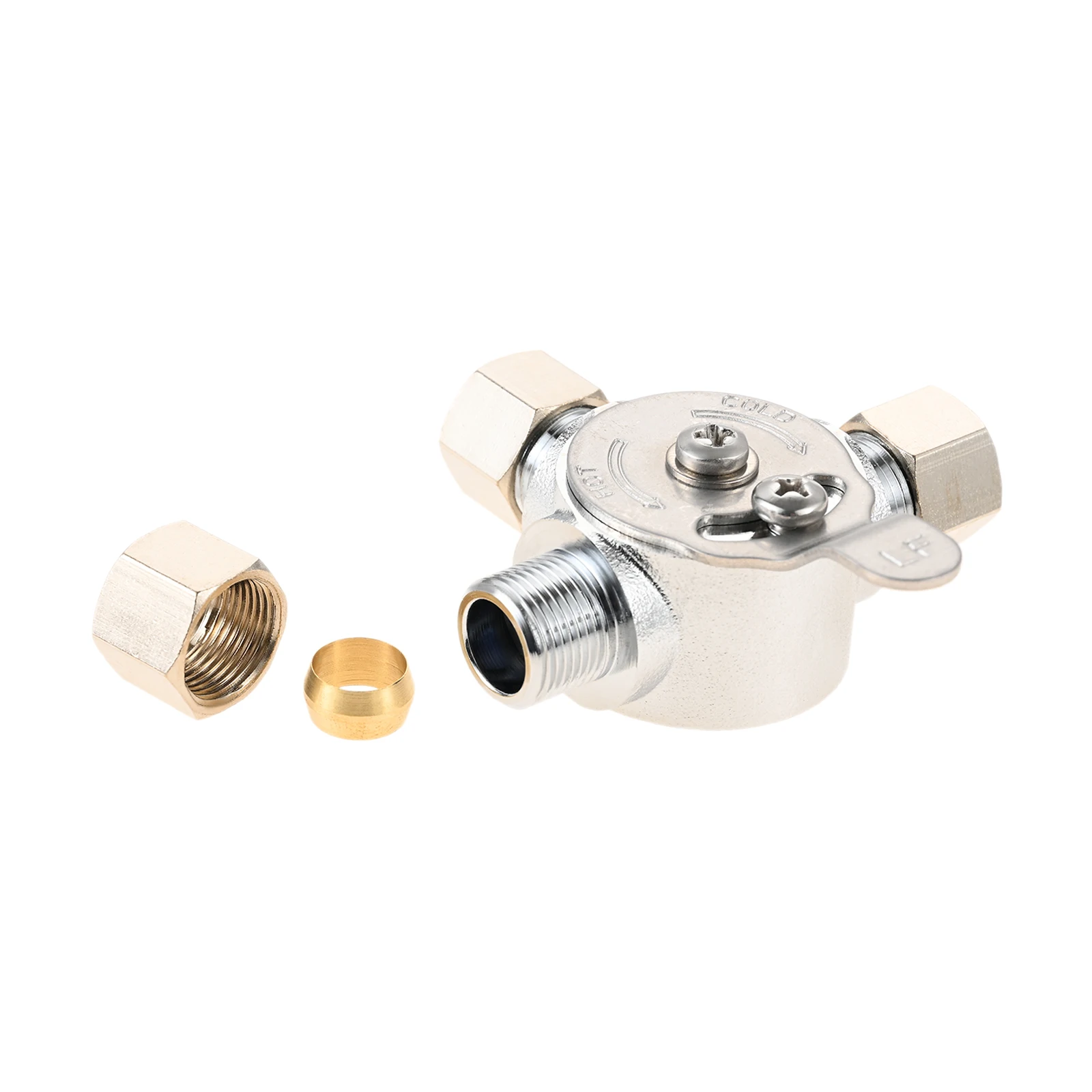 Water Thermostatic Mixing Valve Compression LF Brass Body Below Deck Faucet 3/8