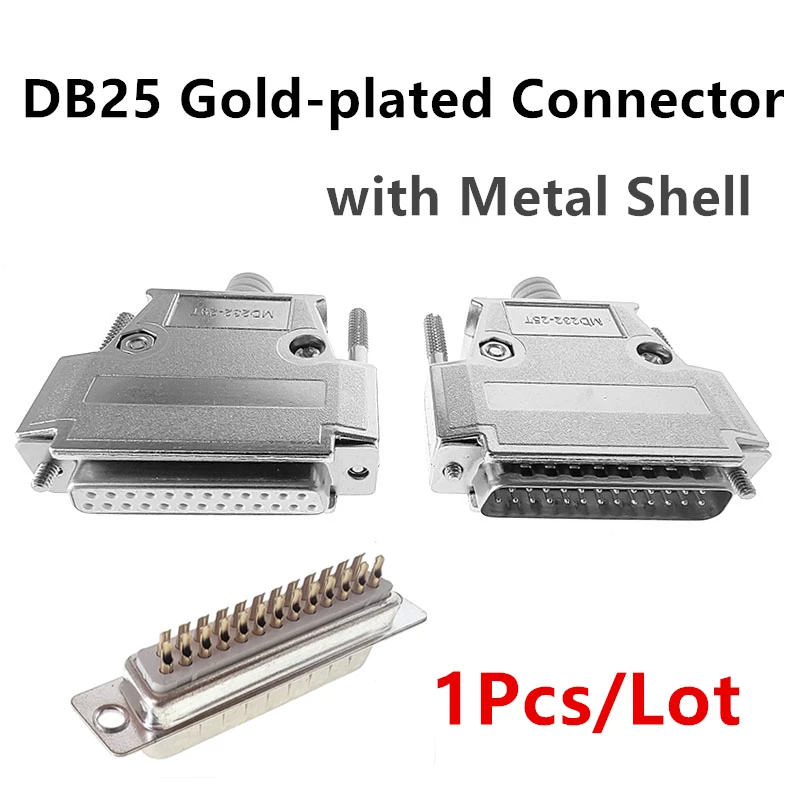 

DB25 Gold-plated Connector Industrial 25-pin Plug with Metal Shell 25P Male Female Connector for LED Communication Converter