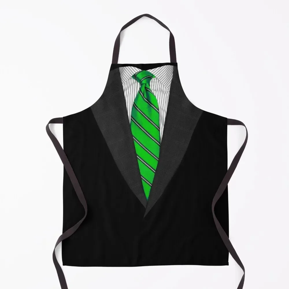 Green Suit Up! Realistic Suit and Tie Casual Graphic for Zoom T-Shirt Tuxedo Costume T-Shirt Apron For Men Men'ss Apron