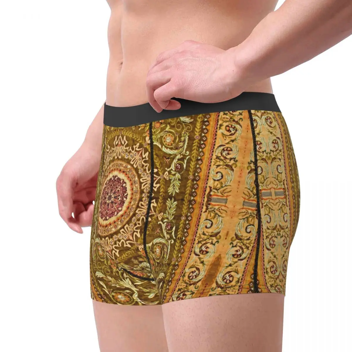 Aangepaste Franse Aubusson ondergoed mannen ademend vintage Europa Boheemse boxershorts shorts slipje zachte onderbroek voor mannen