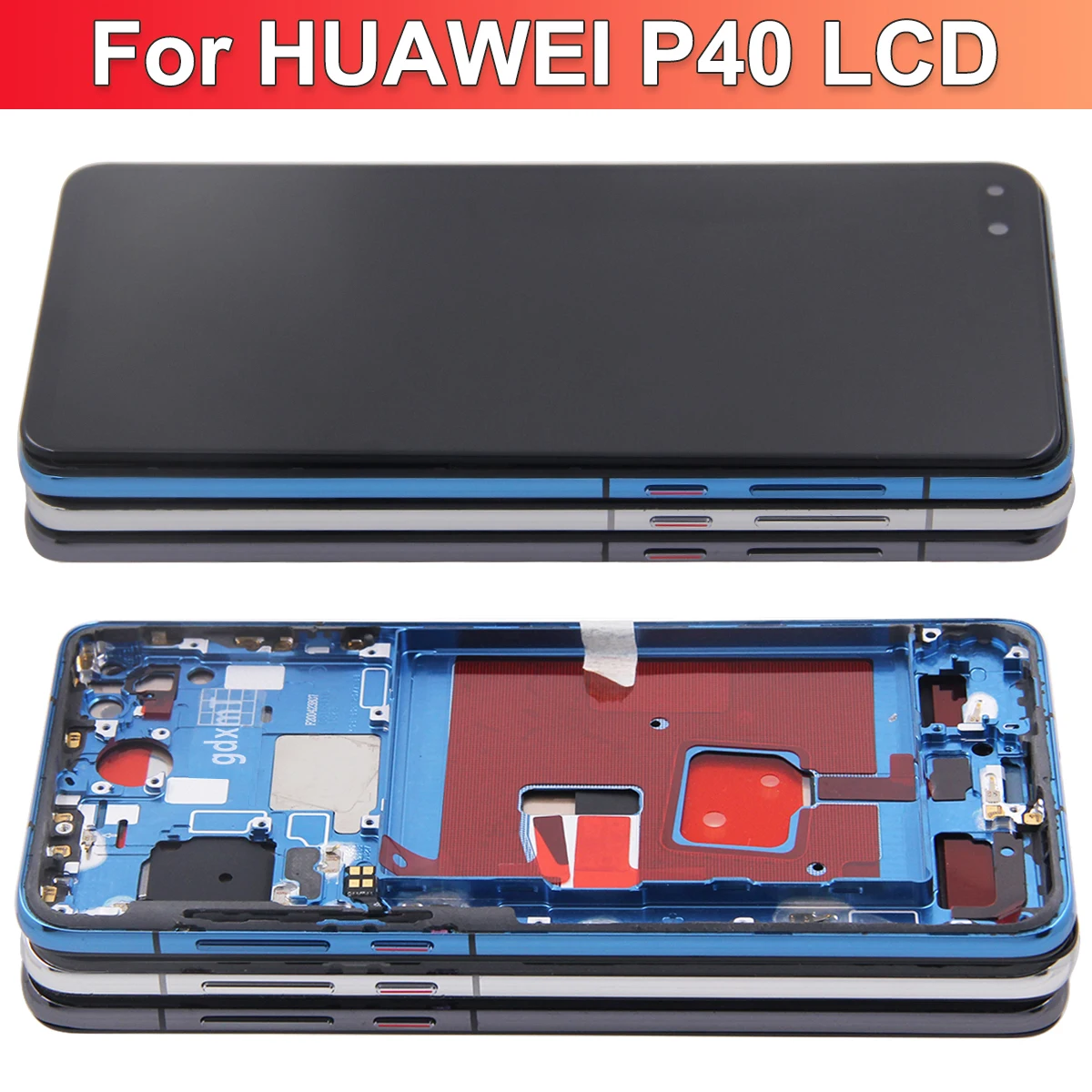 LCD Display For Huawei P40 LCD Display Touch Screen With Frame P40 ANA-NX9 LX4 AN00 TN00 Screen Digitizer Assembly Tested