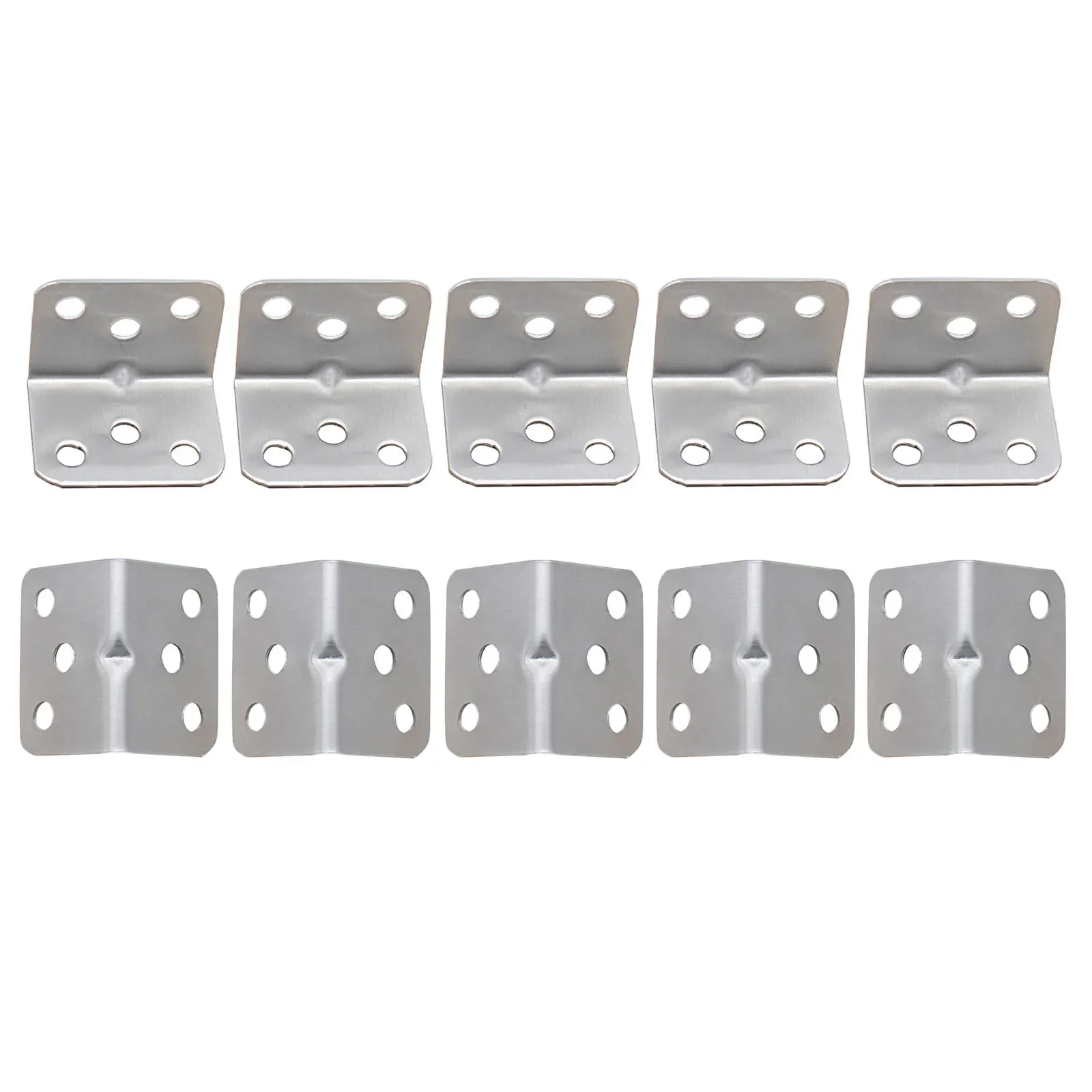 10pcs Stainless Steel  90 Degree Corner Bracket Connectors Brace Furniture Fixing Angle Support  Hardware