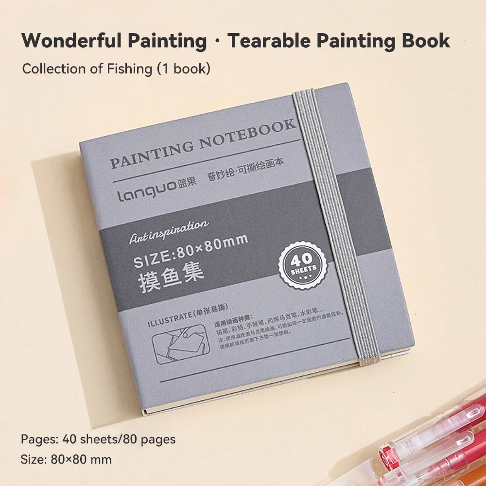 40 vel scheurbaar tekenboek schetsboek handboek 250gsm papier mini-boek voor aquarel acryl markeerstift gouache