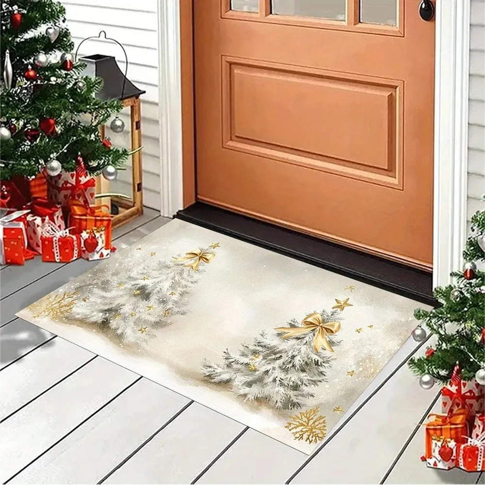 Christmas Gingerbread Welcome Mat Winter Non-slip Style  Universal Holiday Doormat for Indoor Rug Bathroom, Front and Back Doors