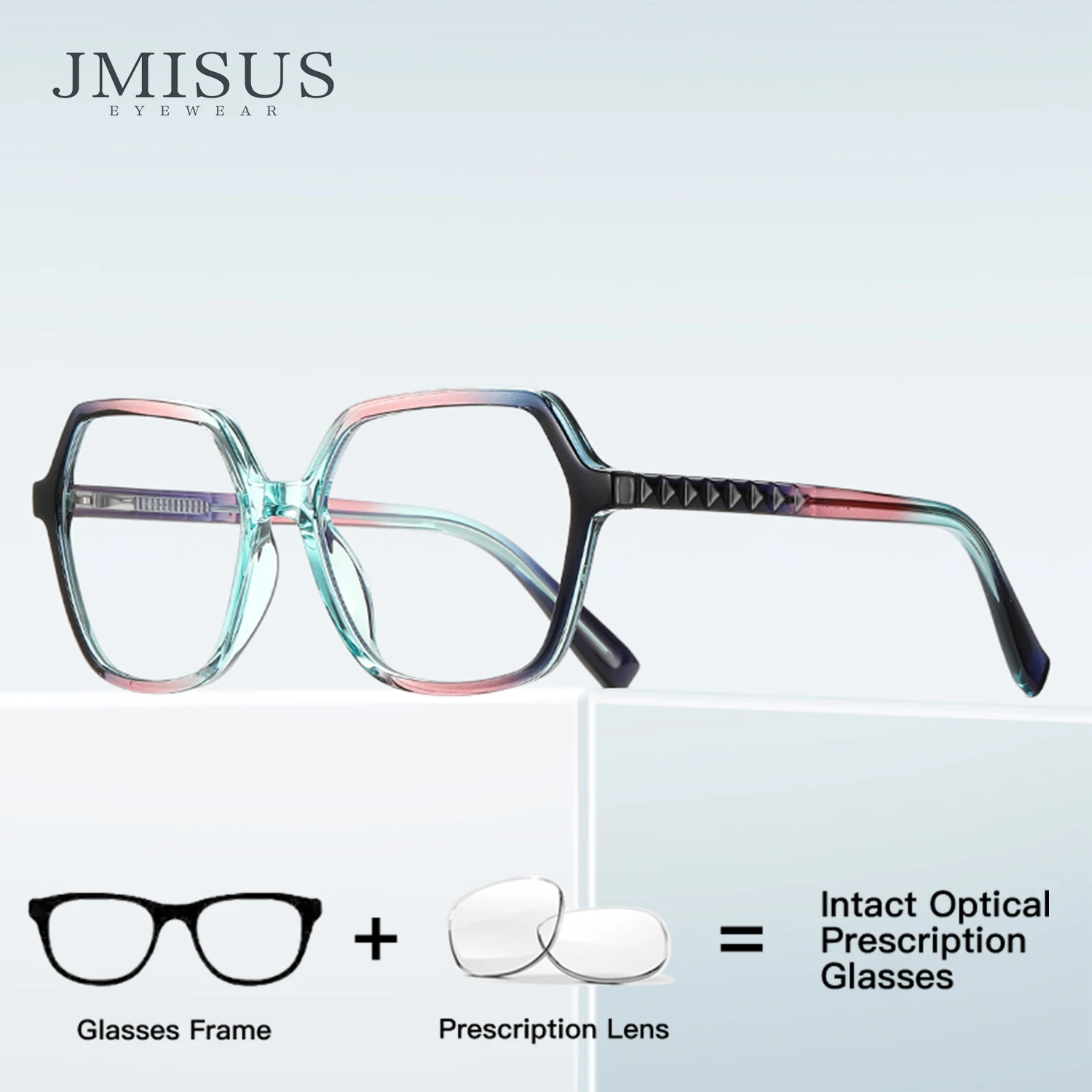 JMISUS Butterfly Lightweight Acetate Glasses Women Retro Square Frame Progressive Lenses for Reading and Computer