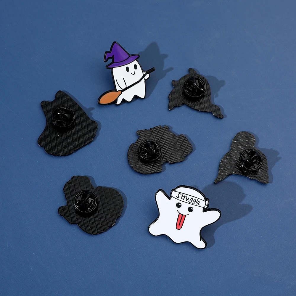 Épingles en Émail Fantôme et Citrouille d'Halloween, Broche Spectre pour Vêtements, Sac à Dos, Accessoires Amusants, Vente en Gros