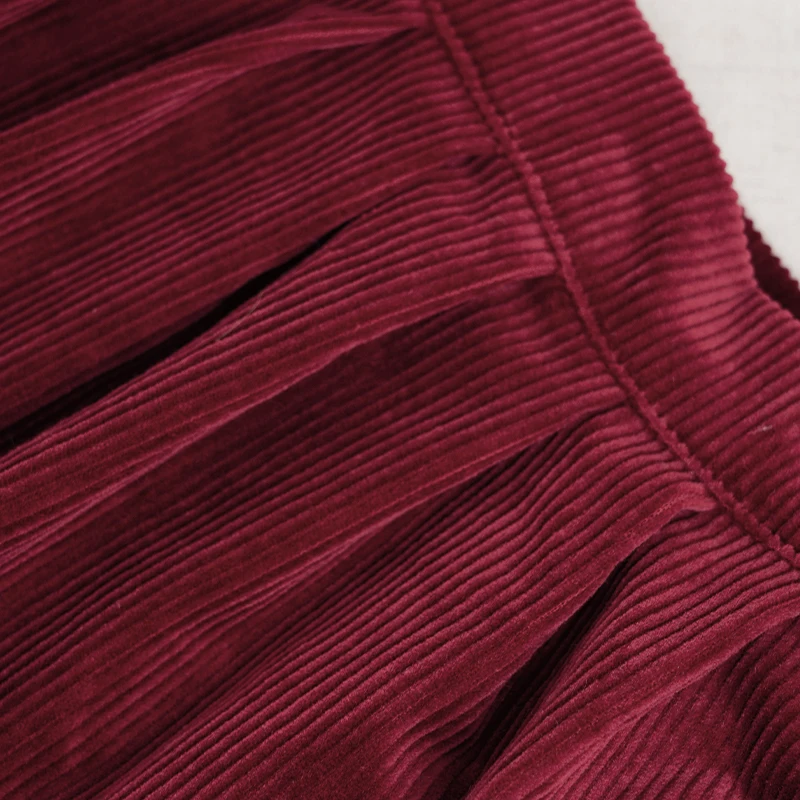 Retro Cord-Minirock mit hoher Taille für Mädchen, Frühlingsneuheit, verstellbare Knöpfe, elastische Taille, locker sitzende Kinderröcke, Mädchen-Winterkleidung – Detail 31