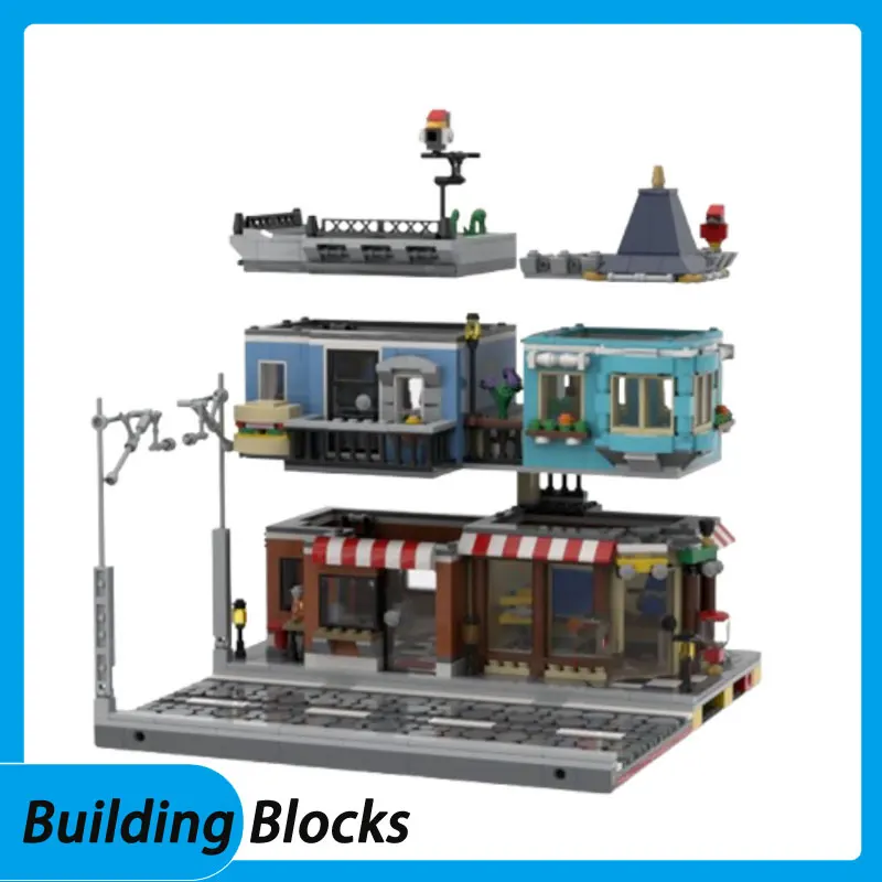 

Small particle assembly building blocks MOC-110502 1424pcs modern building building toy three-dimensional model gift puzzle boy