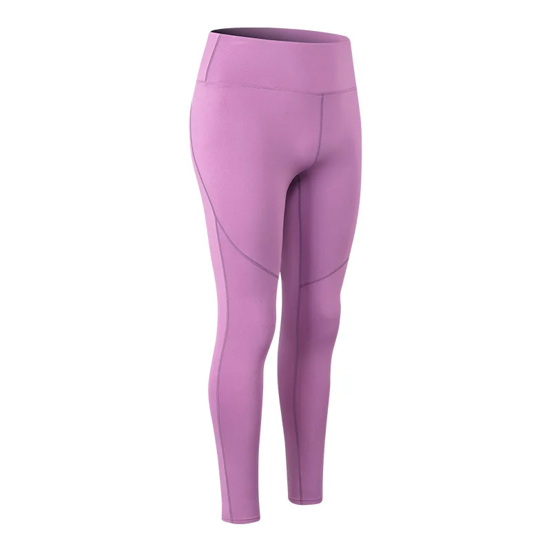 Pantaloni fitness in pile da donna, abbigliamento sportivo elastico a vita alta, pantaloni da yoga da allenamento attillati ad asciugatura rapida