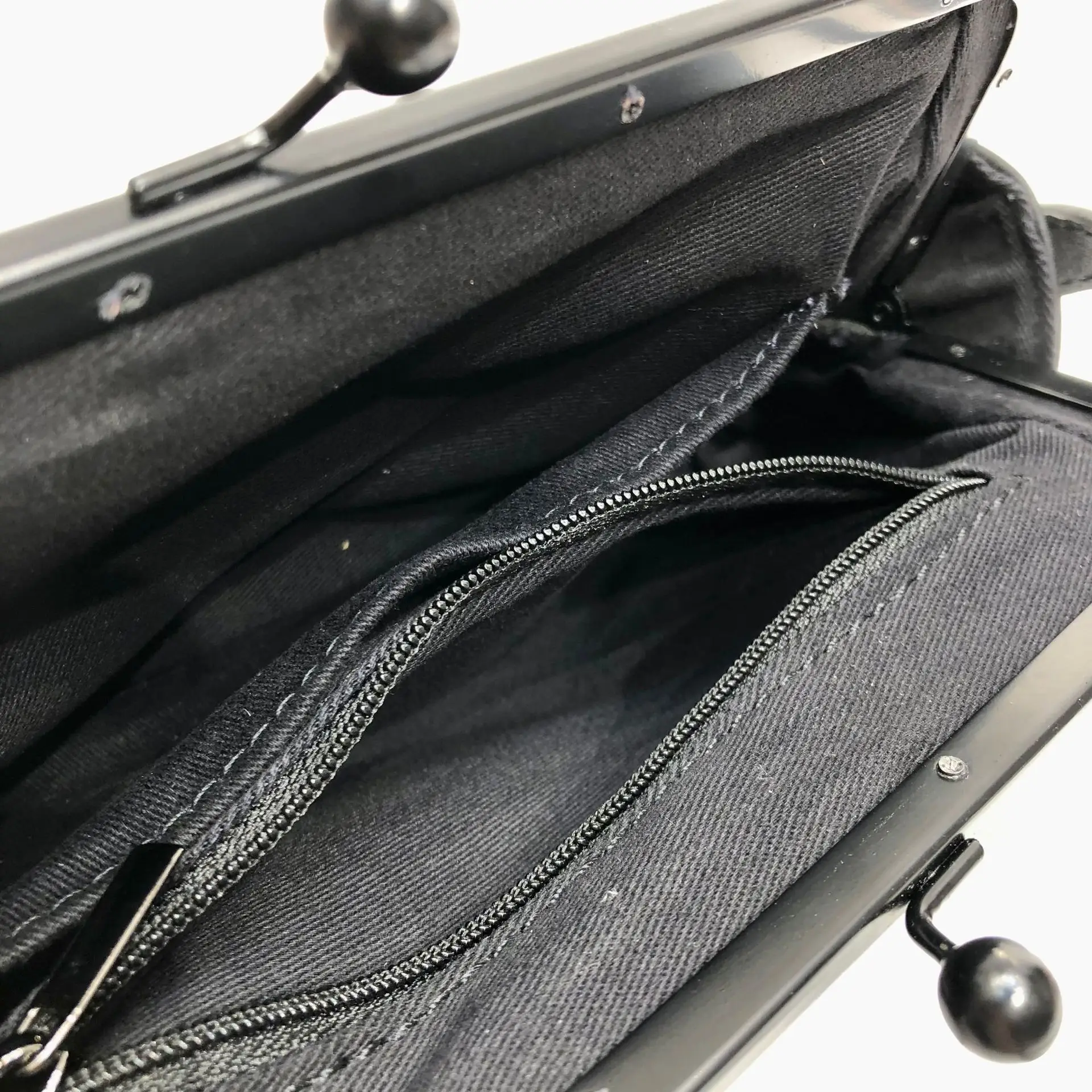 Leather women's bag Handmade top layer cowhide gold mouth bag clip Underarm bag Single shoulder crossbody dual purpose