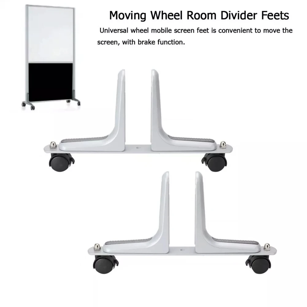

2pcs Aluminum Alloy Privacy Screen Stand Divider With Movable Wheels Room Partition Support Bases Home Office Tool Parts