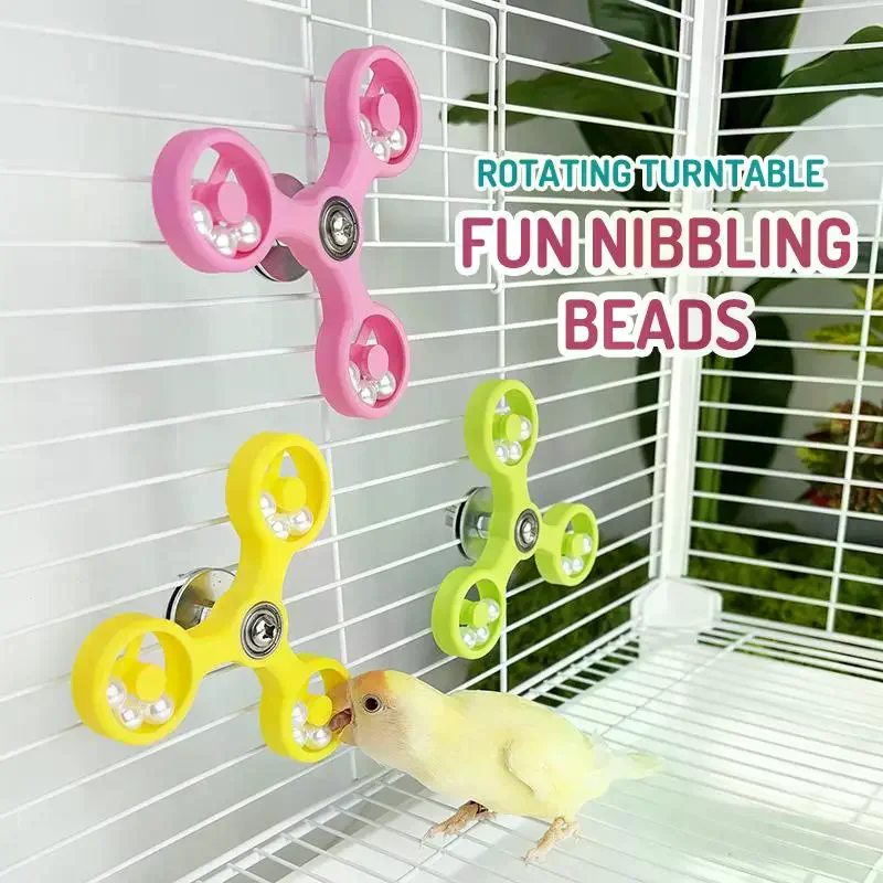 1Pcs Cockatiel Conure Parakeets Interactive Bird Toys Rotating Spinner Wheel Parrot Toy DIY Accessories For Bird Cage