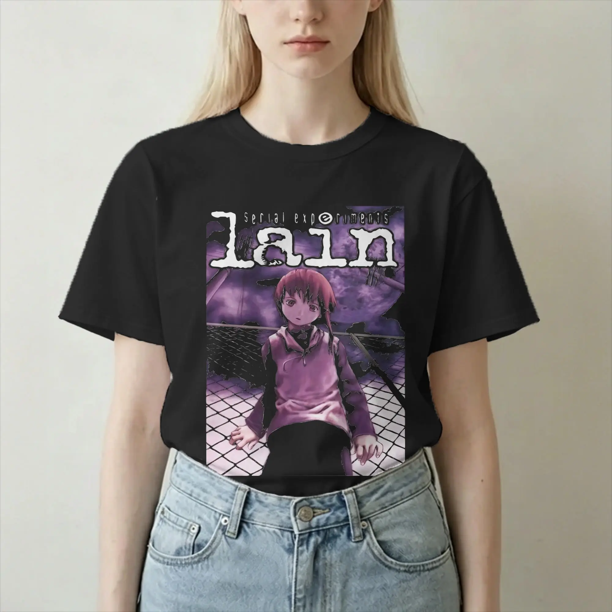 Serial experiments lain Classic T-Shirt T Shirts Men Women Cotton Humorous T-Shirt O Neck  Tees Short Sleeve Clothing Big Size