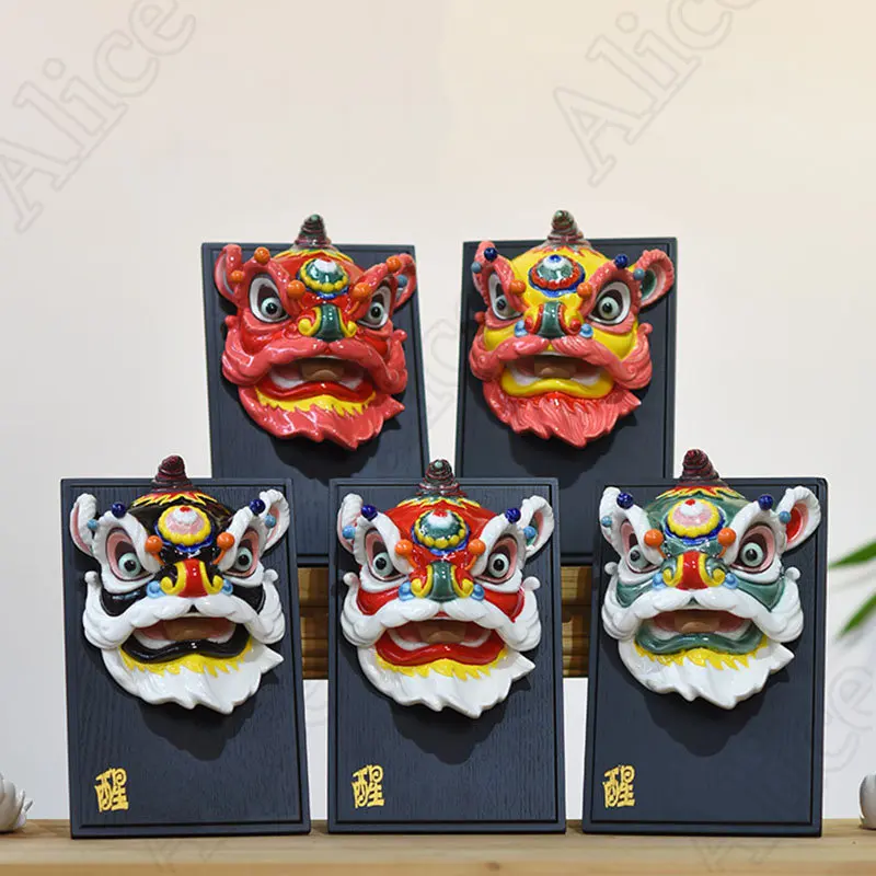 

Chinese Style Handmade Crafts Ceramic Lion Dance Ornament Home Accessories Living Room Decoration Porch Tea Table Desktop Decor