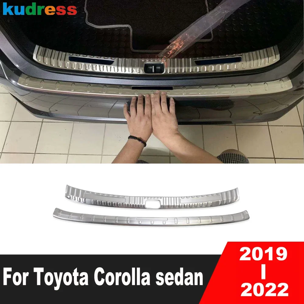 

Автомобильные аксессуары для Toyota Corolla седан 2019 2020 2021 2022, стальная крышка заднего багажника, бампера, накладка на порог задней двери, защита