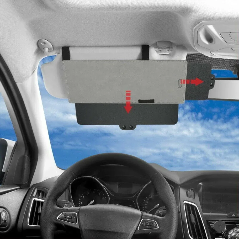 Estensione per visiera parasole per auto, protezione per estensione, lato anteriore, paralume a battente, antiriflesso, per finestrino dell'auto, parasole, protezione UV