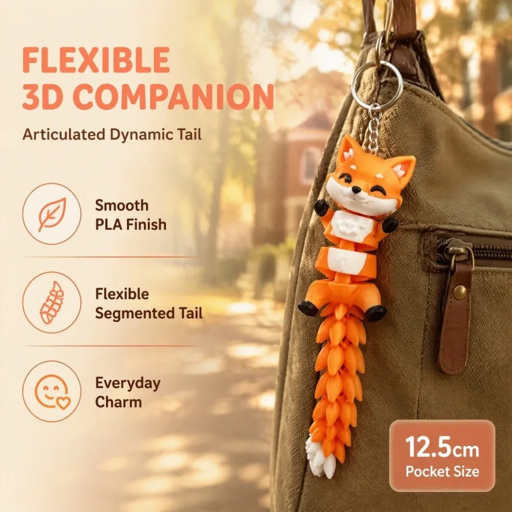 Realistic 3D Printed Animal Creative Design 3D Printed Animal Ornament Movable Joints Articulated Hanging Decoration