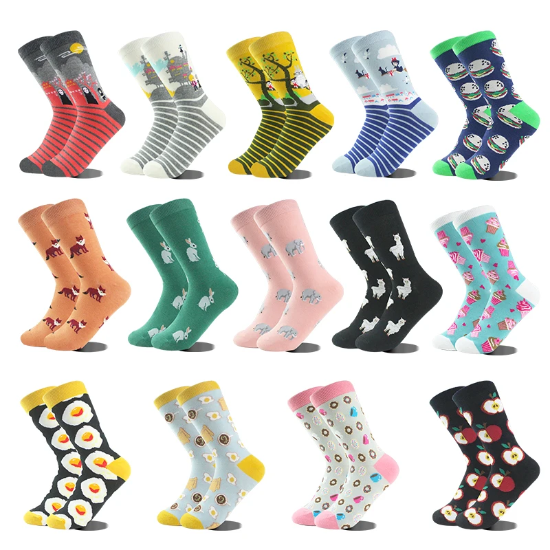 Cute Animal Funny Socks Women Totoro Rabbit Sheep Fox Elephant Happy Eggs Kawaii Sox Novelty Harajuku High Quality Cotton Sokken