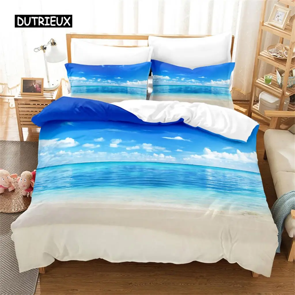 Summer Beach Design Bedding Set Duvet Cover Set 3d Bedding Digital Printing Bed Linen Queen Size Bedding Set Fashion Design