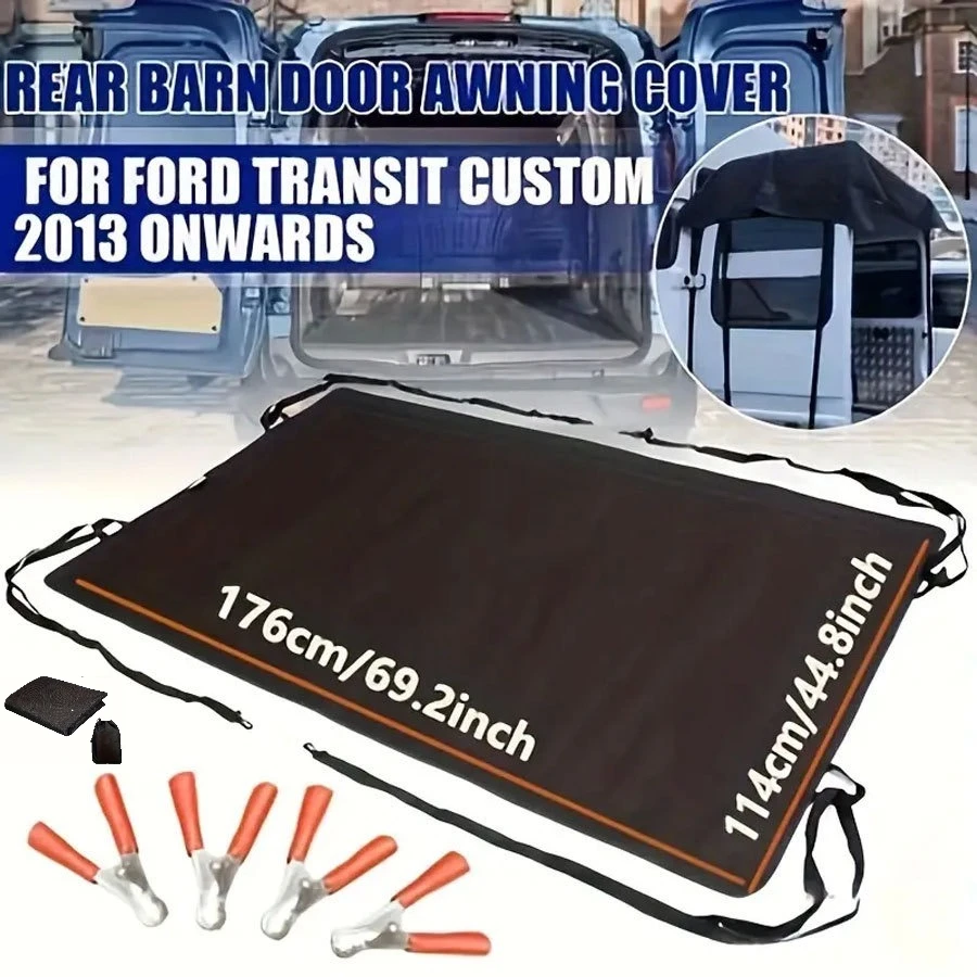 420D RV Rear Barn Door Awning Cover Waterproof Durable For Ford Transit Custom 2013 Onwards