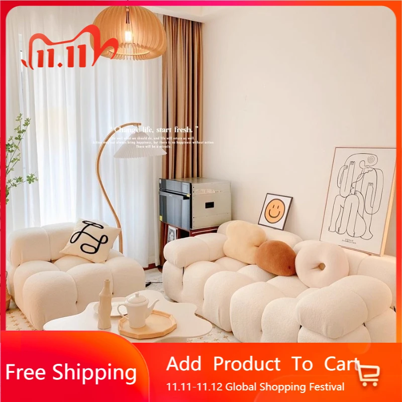 

Modern Nordic Living Room Sofas Two Seaters Japanese Armchair Luxury Living Room Sofas Puffs Boneless Divano Home Furniture