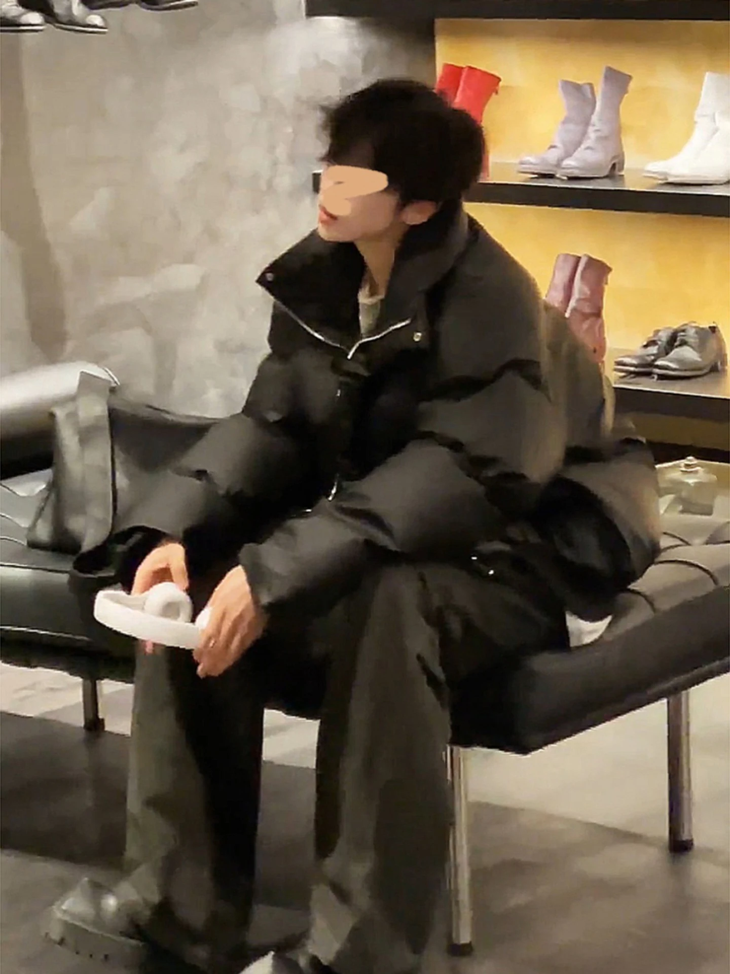 クリーンフィット アメリカン スレ ティネッド PUレザー ダウンコットン ジャケット メンズ 冬用 スタンドカラー ブレッドコート 暖かい ファッショナブル スト...