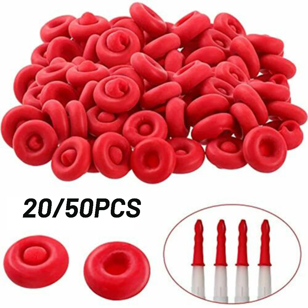 50/20/15/10pcs Caulk Cap Glass Glue Tip Sealing Cap-Glue Mouth Protective Cover Caulking Gun Nozzles Cap Red Caulk