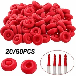 Glass Glue Tip Sealing Cap, calafetagem Gun Bicos, Cap-Glue Boca, capa protetora, vermelho, 50 pcs, 20 pcs, 15 pcs, 10pcs