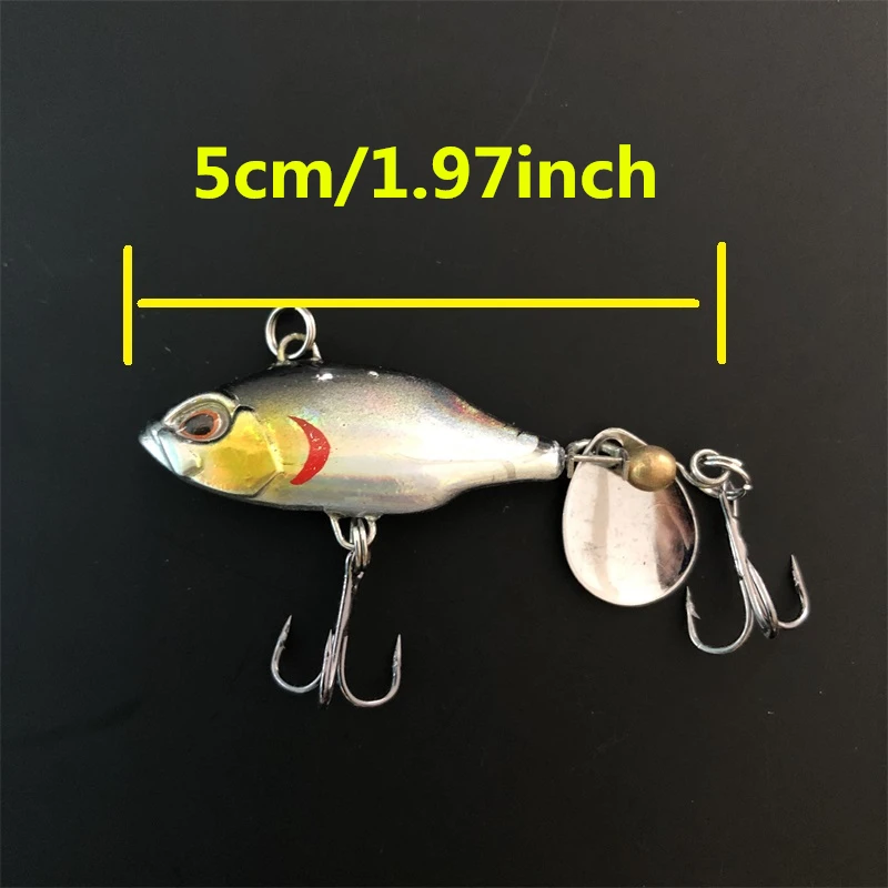 LURETV DUO نفس النمط الياباني REALIS SPIN 2 قطعة 5.5 سنتيمتر 8.7 جرام VIB مركب بريق طبقة السباحة الكاملة باس إغراء 9035 #4