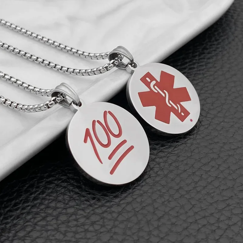 Titanium Steel Punk Medal Necklace Pendant Stainless Steel Domineering Personality Hundred Matching Accessories