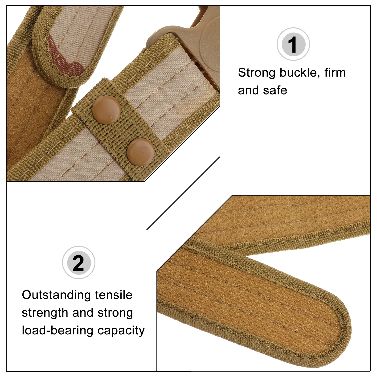 

Outdoor Durable High strength Outdoor Belt Wear resistant Fabric Unisex Khaki Hiking Utility
