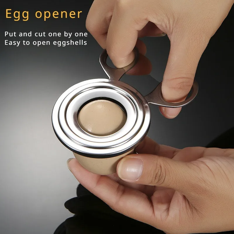 1pc Stainless steel shell opener trimmer egg lid opener egg trimmer egg slicer