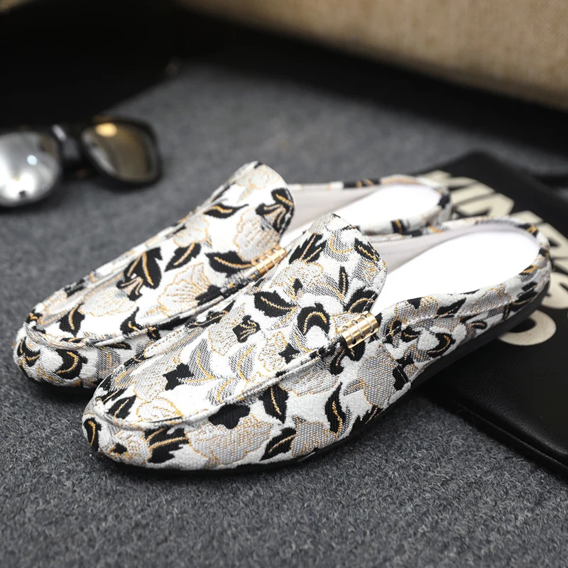 

Новинка 2026: Модные повседневные туфли с цветочным узором в китайском стиле, универсальная мужская обувь, сине-белые