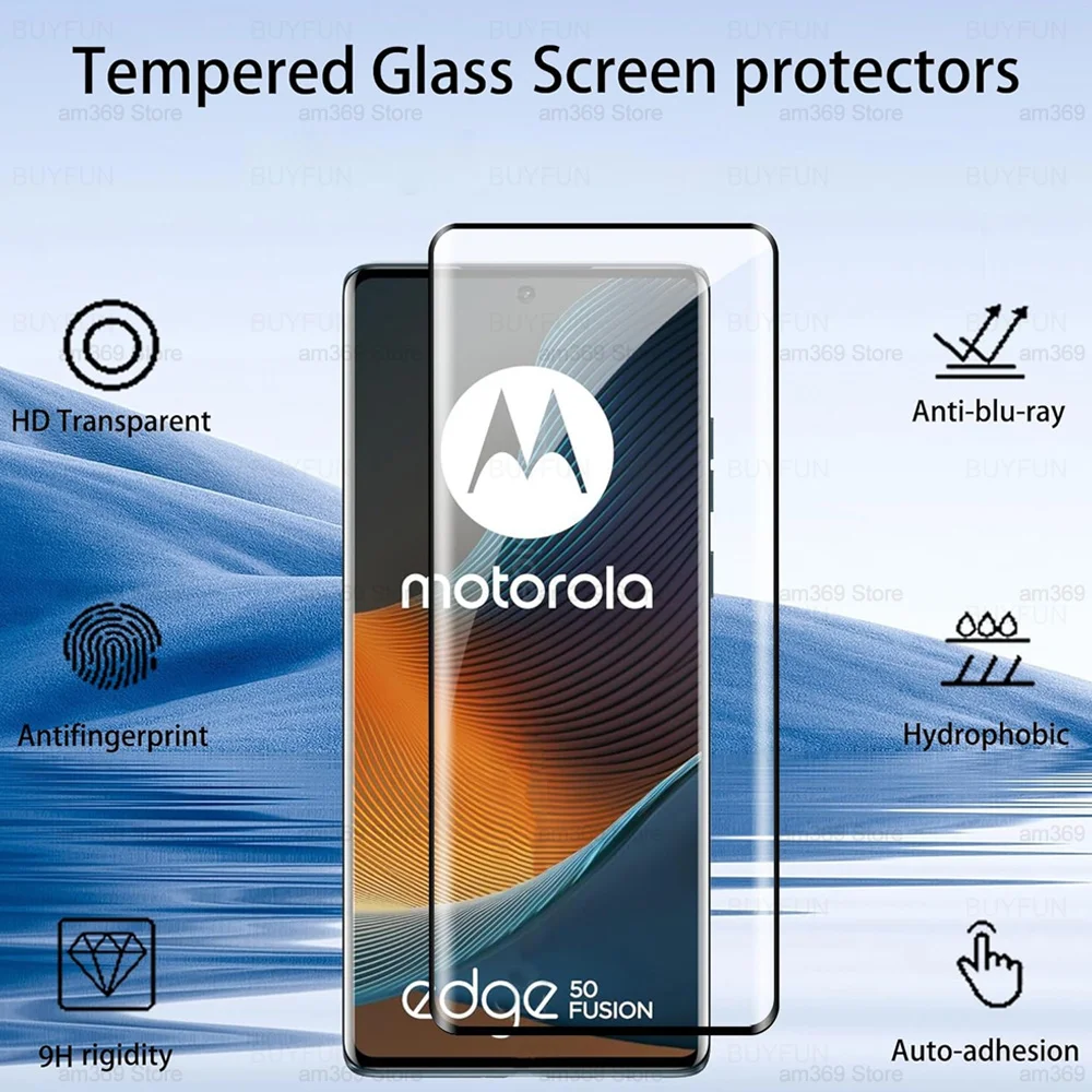 1-3Pcs 9D Curved Full Cover Tempered Glass For Motorola Moto Edge 50 Fusion 40 Neo 5G Edge50 Ultra Pro Edge40 Screen Protector