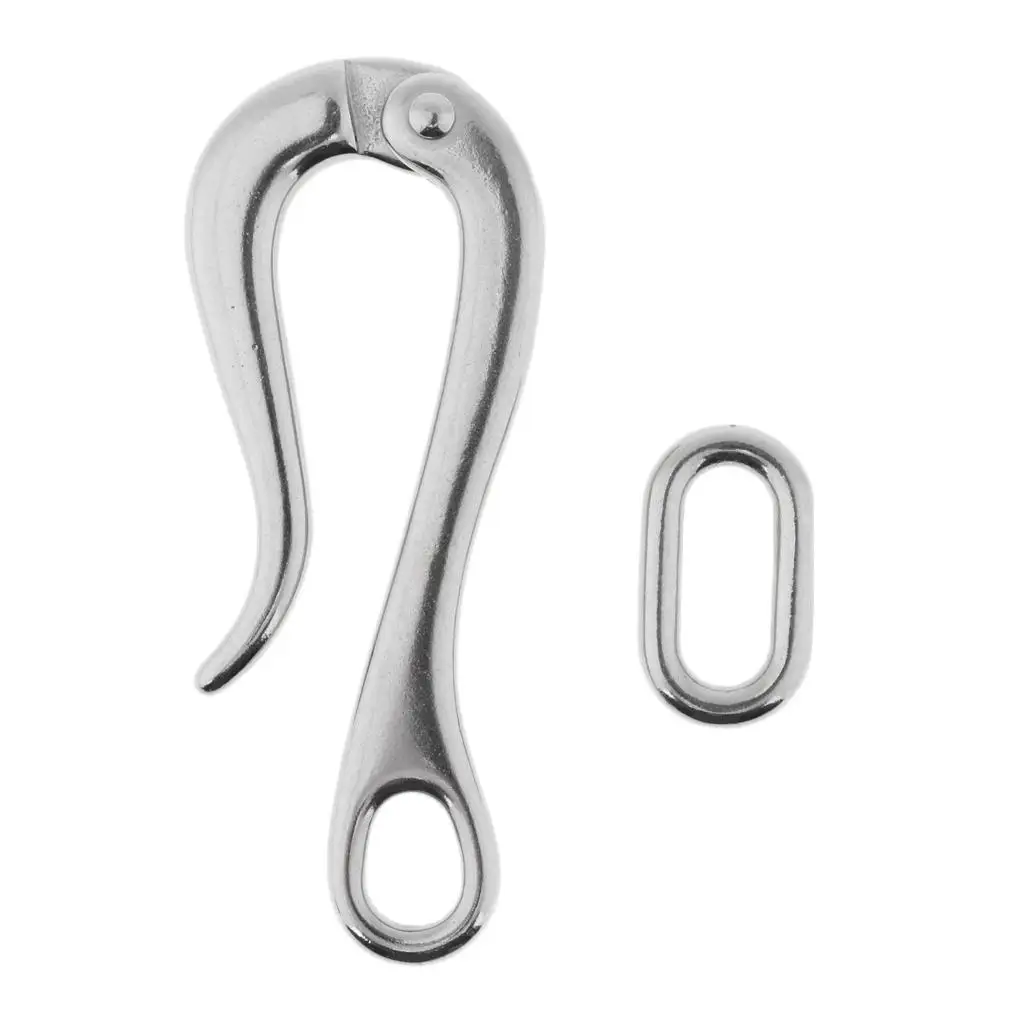 Marine Grade Stainless Steel Handrail Hooks Set - Heavy Duty Boat Accessories