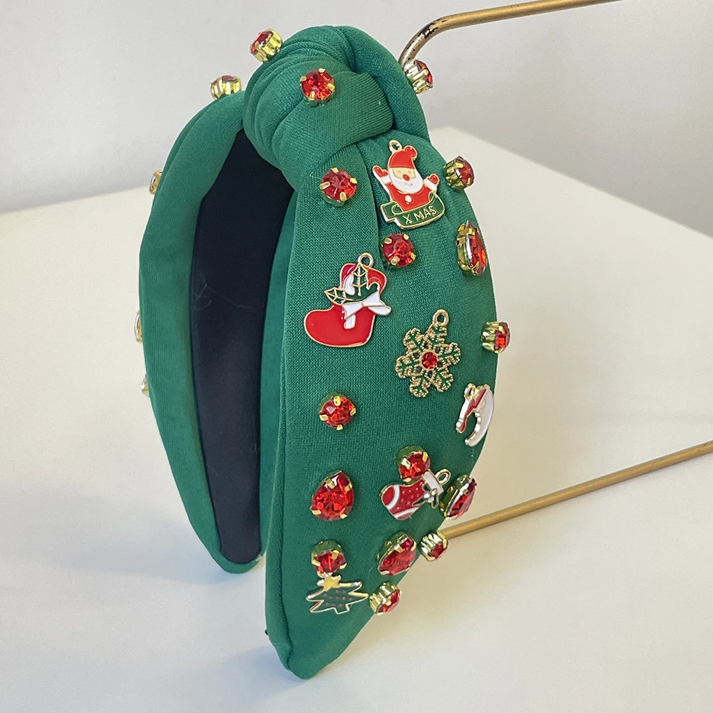 Christmas Red Green Boots Bell Big Knot Hairband Headband Adult Hair Accessories Hair Jewley