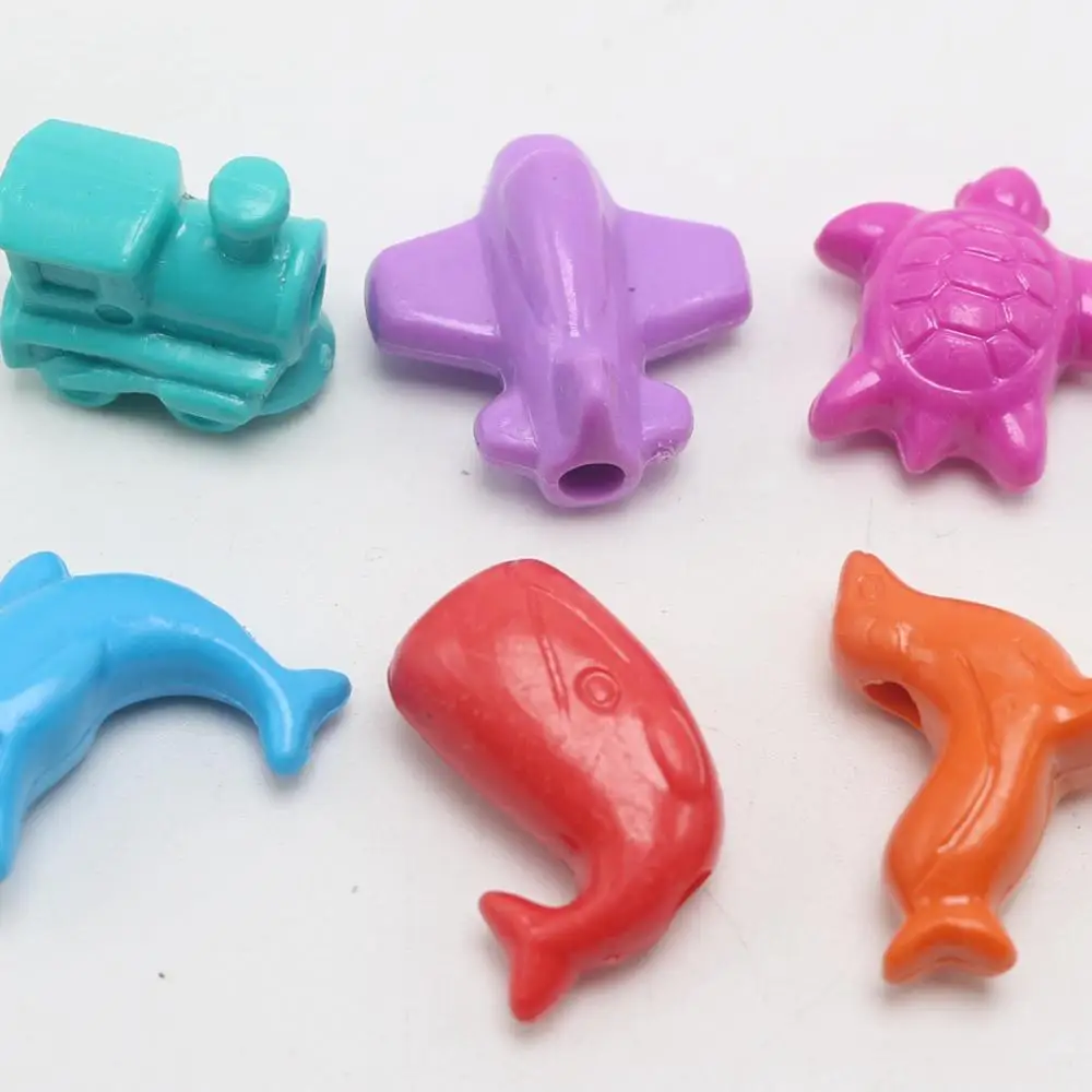 30 Mieszane Bubblegum Kolor Akryl Duże Różne Zabawne Koraliki Zwierzęcy Samochód Delfin z otworem 4mm Dzieci Rzemiosło DIY Biżuteria — zdjęcie 5