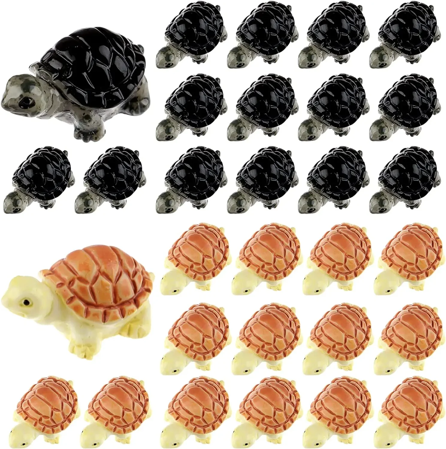 20PCS Miniature Turtle Resin Figurine Plant Pot Fish Tank Decorations Fairy Garden Mini Tortoise Micro Landscape Decor Ornament