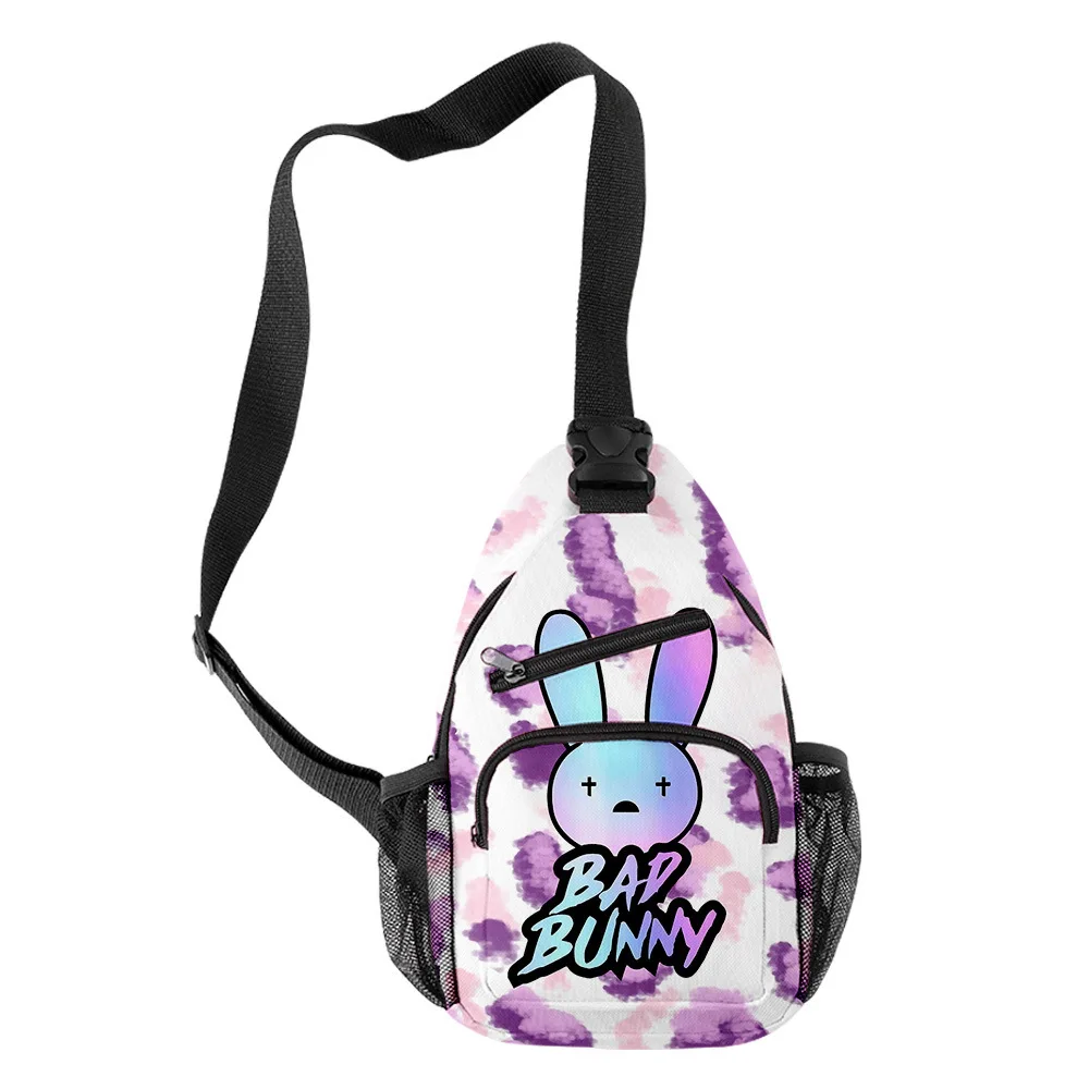 

Bad Bunny Anime Shoulder Bags Nylon Waist Packs Sling Bag Crossbody Outdoor Sport Shoulder Chest Canvas Messenger Bag