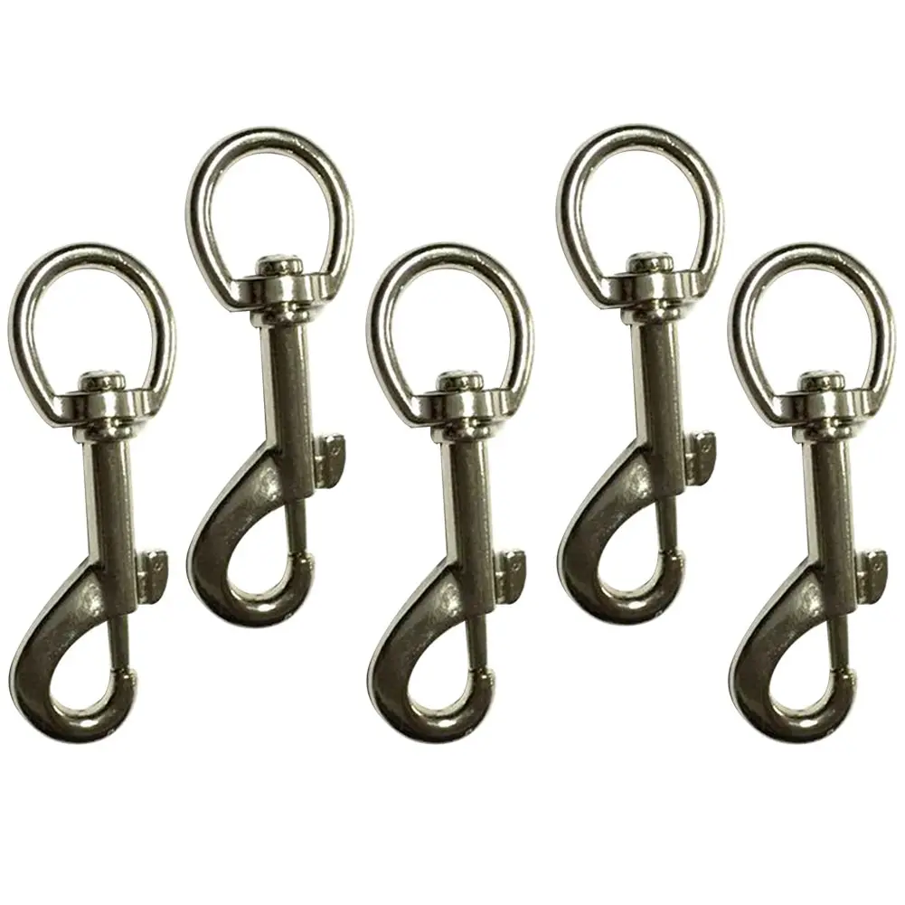 5pcs Pet Clip Carabiner Trigger Outdoor Dog Buckle Spring Accessories Multi-Purpose Home Clasp Swivel Camping Keychain Snap Hook