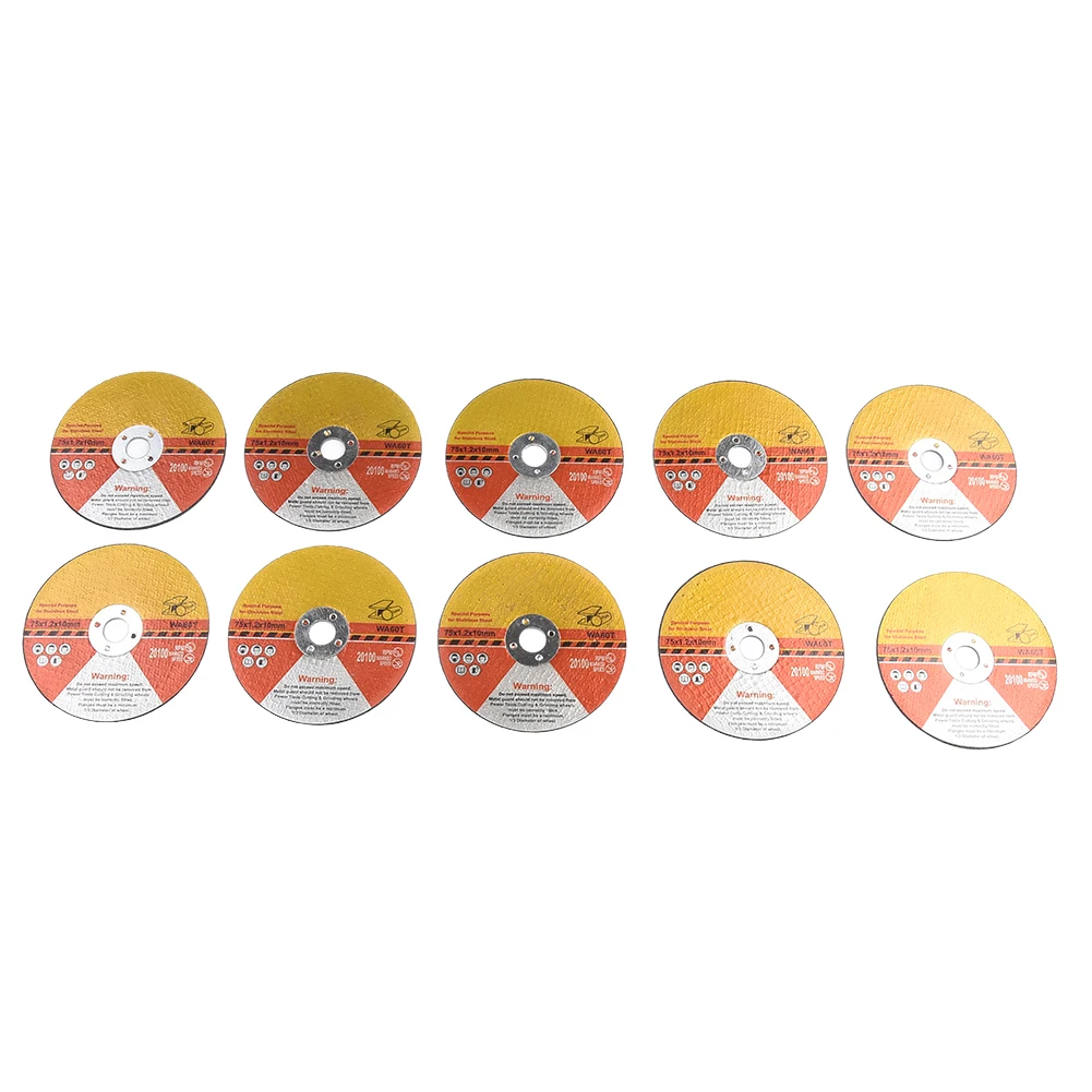 10pcs Cutting Discs Power Tools Thickness 1.2mm Bore Diameter 10mm Fiber Reinforced Resin Cutting Piece Wear-resistant