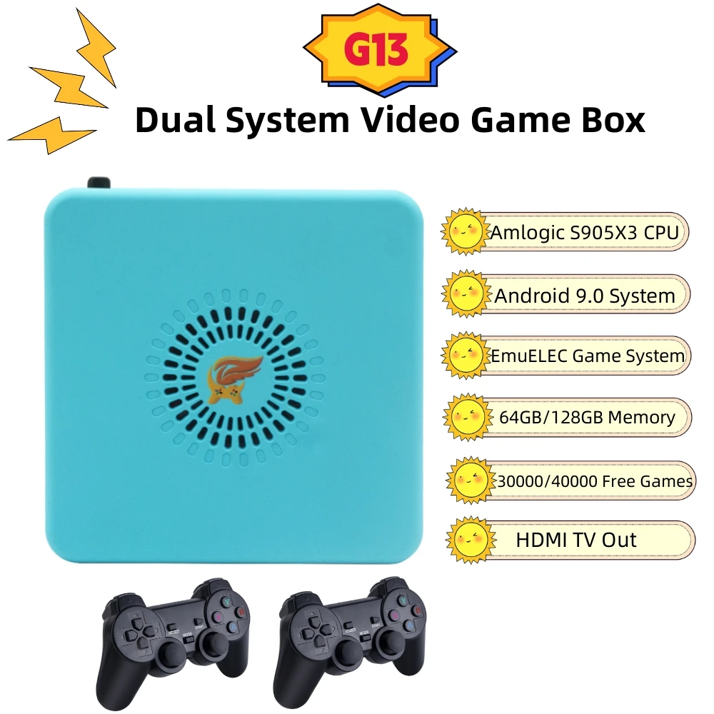 

Dual System Android 9.0 & EmuELEC Game System Video Game Box S905X3 2GB RAM 64GB/128GB With 30000+ Free Games For PSP/PS1/MAME