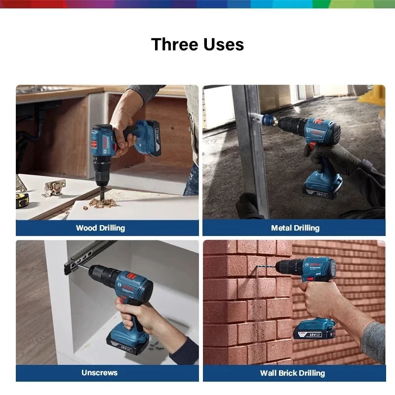 

Bosch GSB 185-LI 18V Brushless Cordless Impact Drill 1900RPM Multifunctional Electric Screwdriver Power Tools (Without Battery)