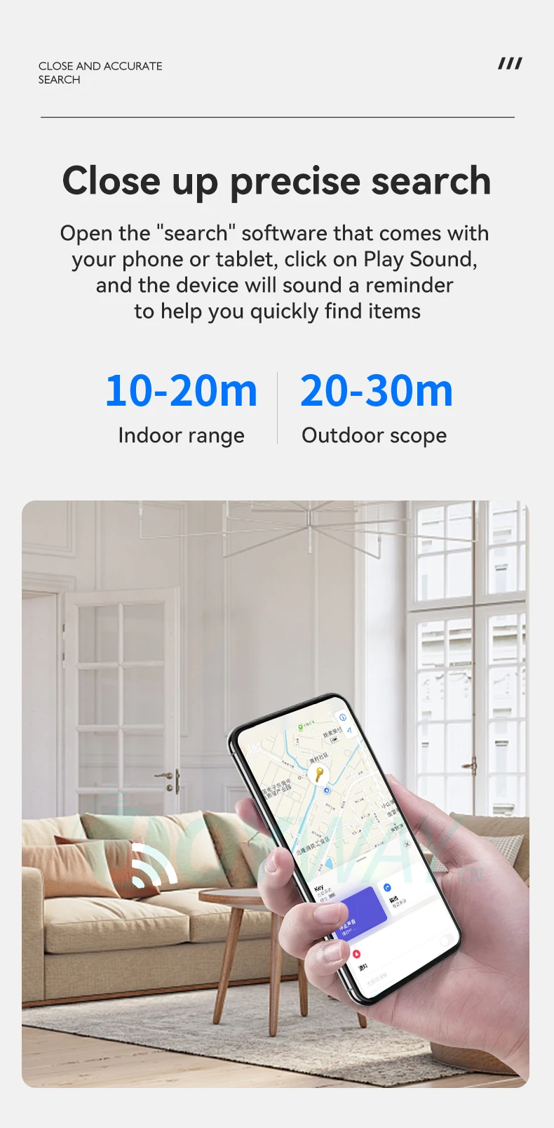 อุปกรณ์ติดตามอัจฉริยะ 3 ชิ้น ได้รับการรับรอง MFi ใช้เทคโนโลยี Bluetooth สำหรับค้นหากุญแจและของมีค่า คล้าย Airtag