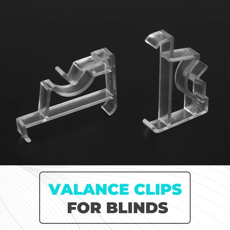 2 Inch Clear Blind Clips for Valance, Hidden Valance Clips for Wood or Faux Wood Horizontal Blinds Valance (12 Pieces)A09G