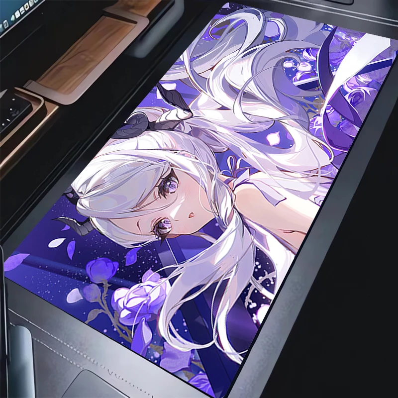 

Mouse Pad Kawaii Purple Flower HD Print Anime Keyboard Pad Laptop Blue Archive Gaming Mousepad Sexy Girl Sorasaki Hina Desk Mat